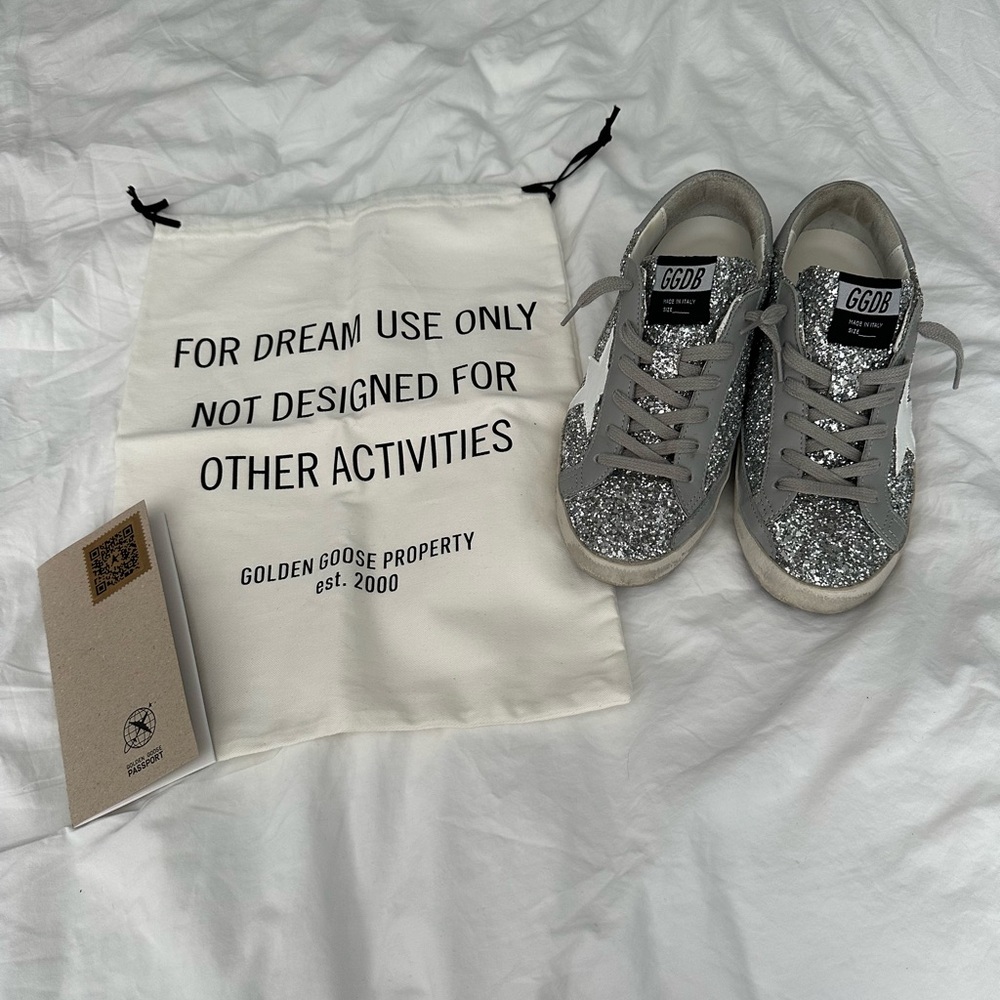 Golden Goose Sneakers - Silver Glitter and Gray